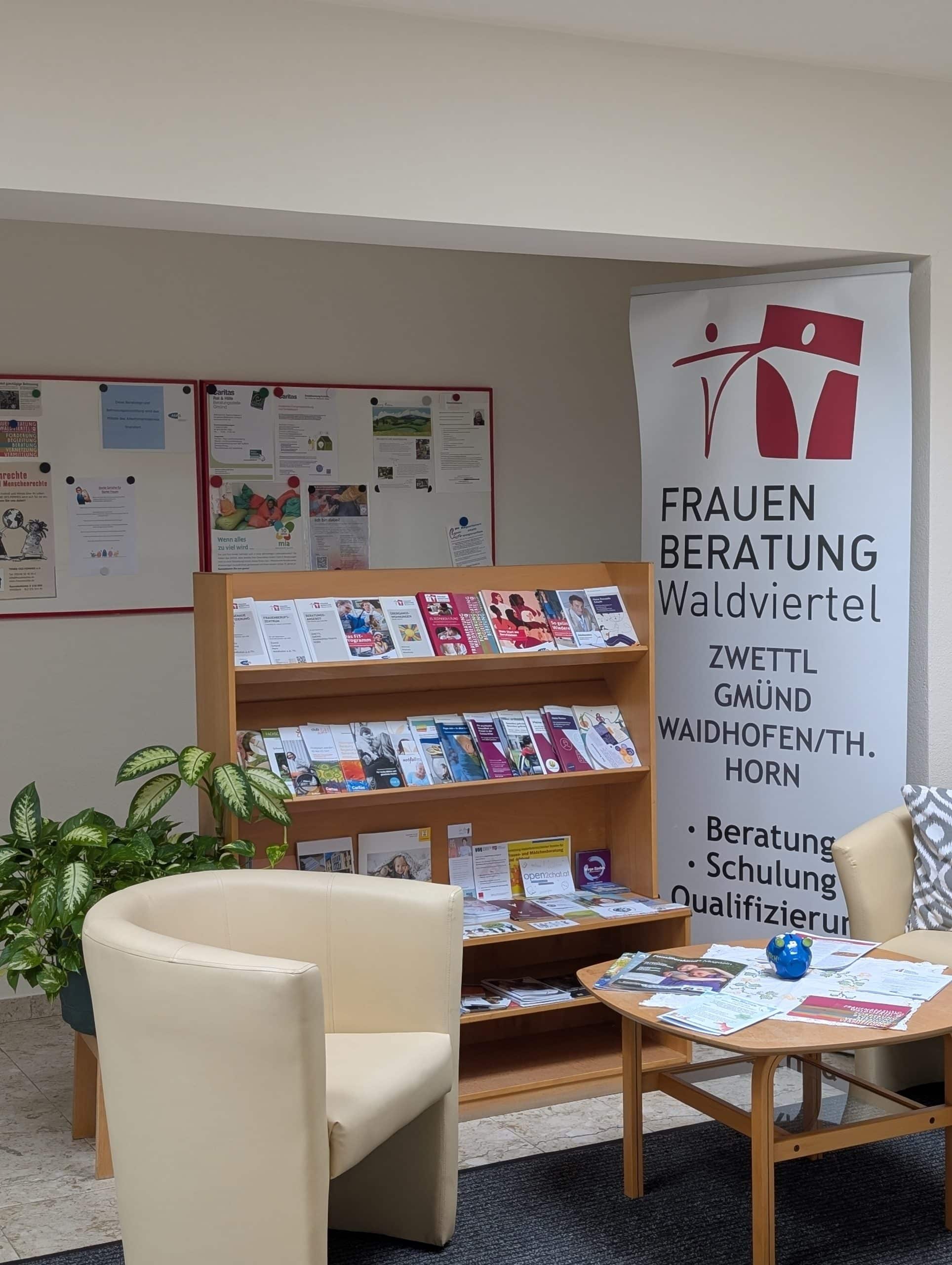 Eingangsbereich der Frauenberatung Waldviertel Zwettl